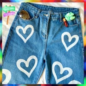 ✨SOLD✨Heart Bleached Denim